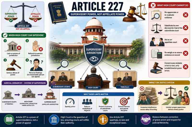 Article 227 Demystified: Supreme Court Reaffirms Strict Limits on High Court’s Supervisory Jurisdiction