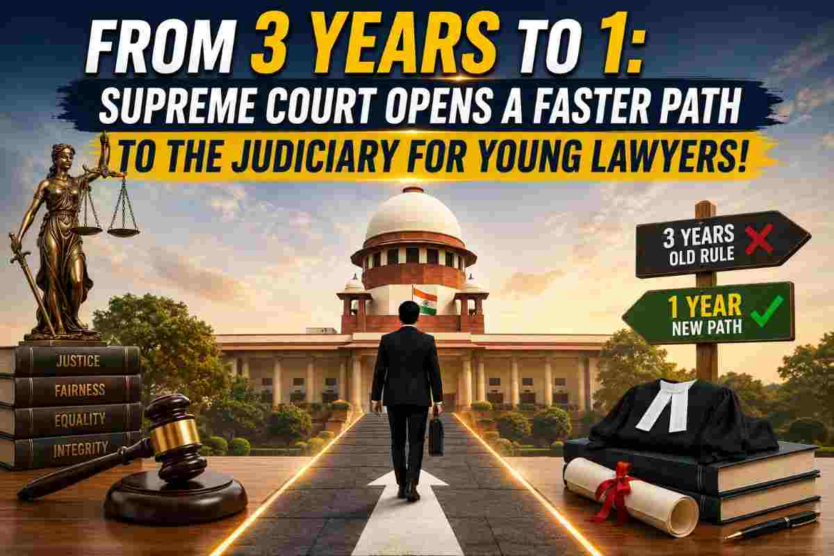 Supreme Court Reduces Judicial Service Practice Requirement: 3 Years Cut Down to 1 Year, With a Major Transition Relief for Aspirants