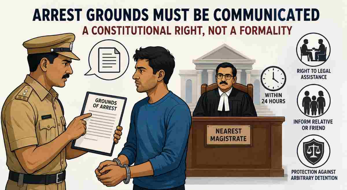 ARREST GROUNDS MUST BE COMMUNICATED — EVEN BEFORE TRANSIT REMAND