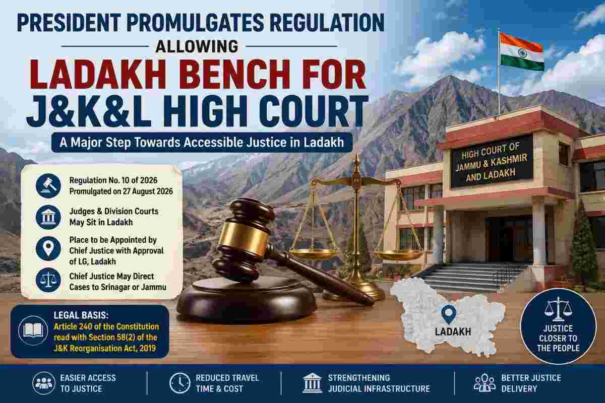 President Clears the Way for High Court Bench in Ladakh: A Major Step Towards Accessible Justice