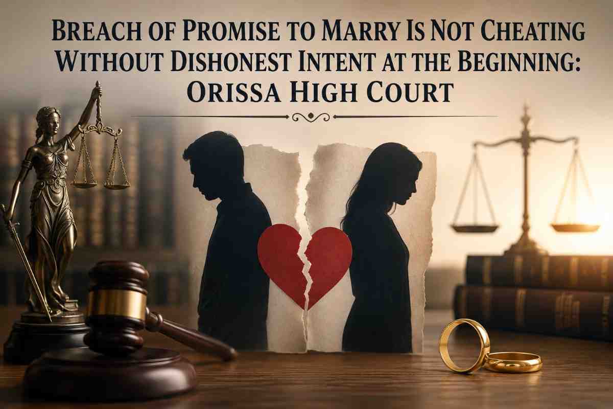Breach of Promise to Marry Is Not Cheating Without Dishonest Intent at the Beginning: Orissa High Court